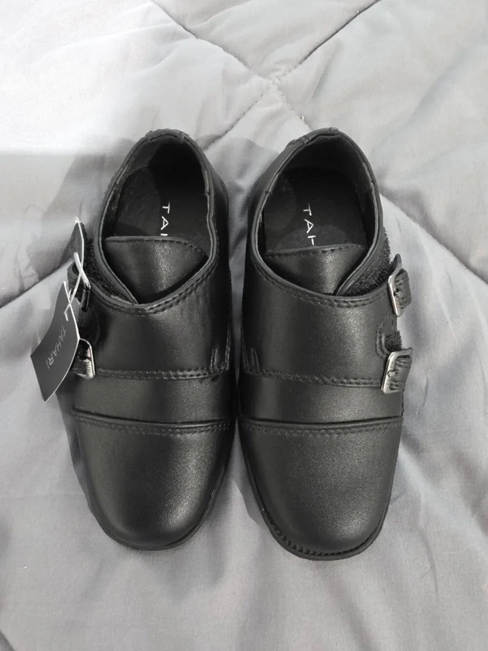 NEW Tahari Tomi Double Monk Strap Dress Shoes Black Toddler Boys Size 7